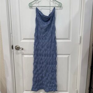 See You Monday Strapless Blue Dress